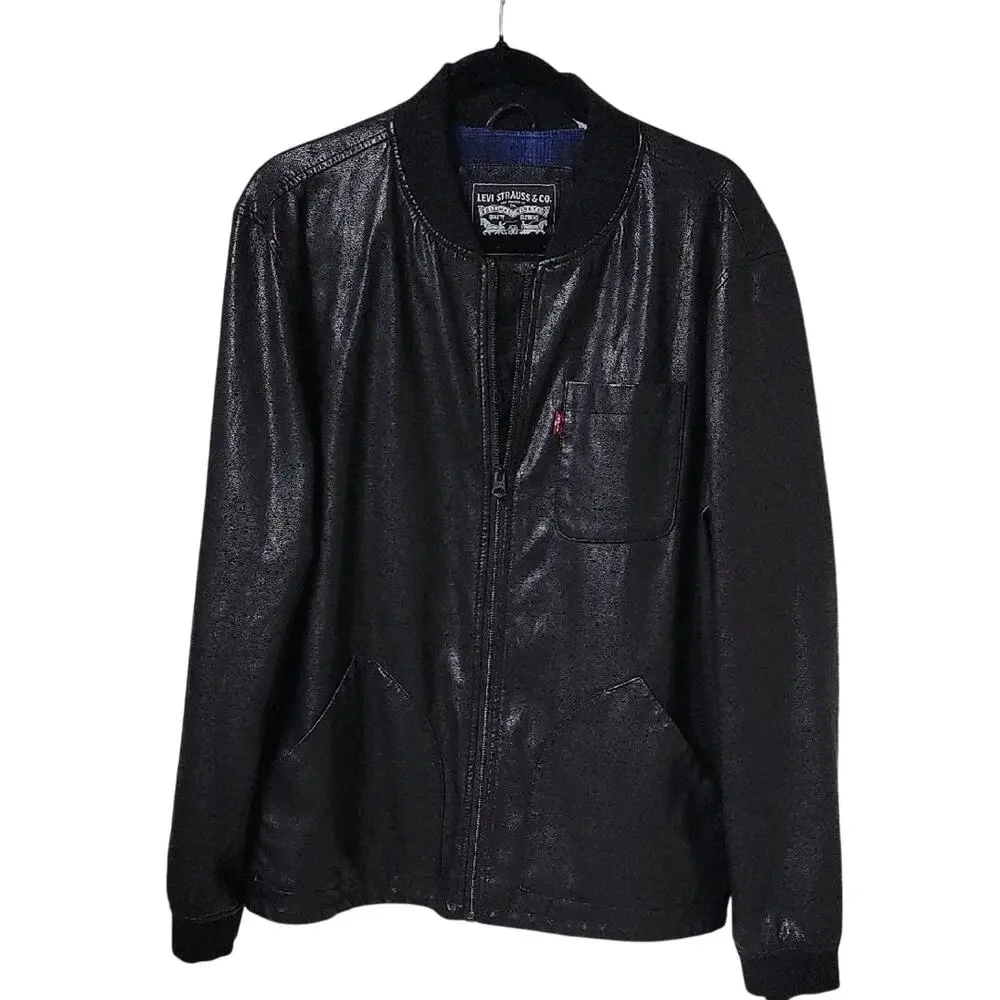 Levi Strauss & Co. Faux Leather Full Zip Jacket Mens Size Large